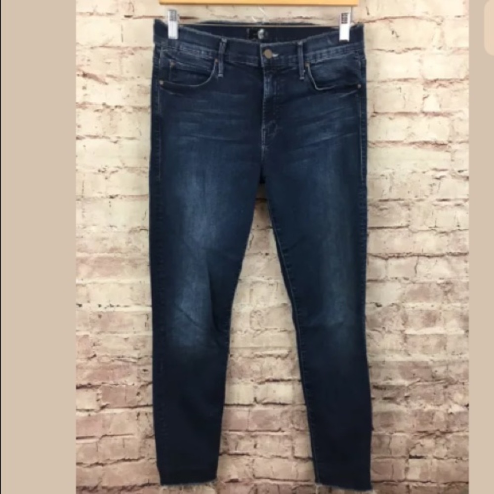 MOTHER Denim DOUBLE FRAY CHARMER CROP Skinny Jeans